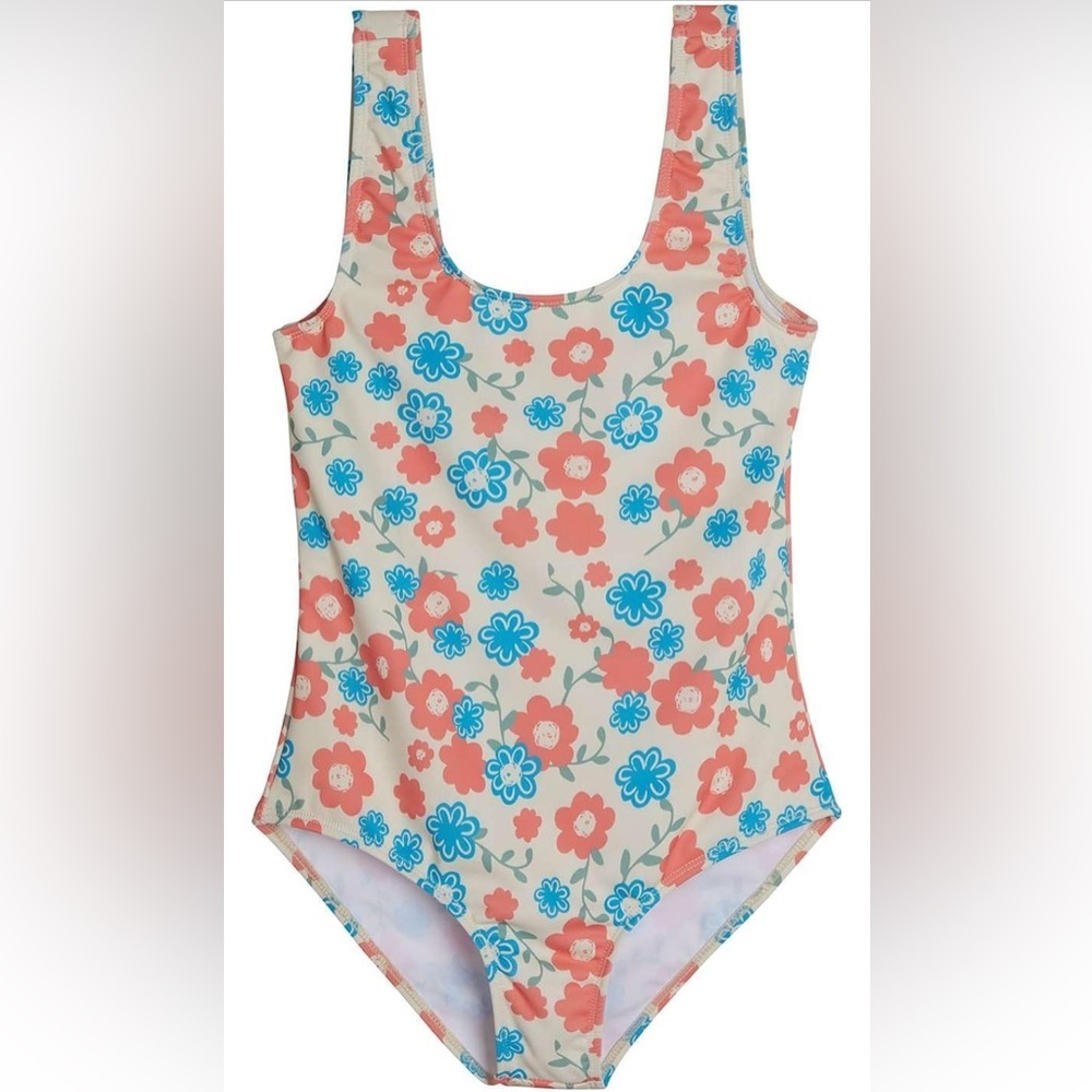 Real Essentials 3 Pack: Girl's Surf UPF 50+ Printed One Piece Beach Swimsuit - Picture 2 of 6
